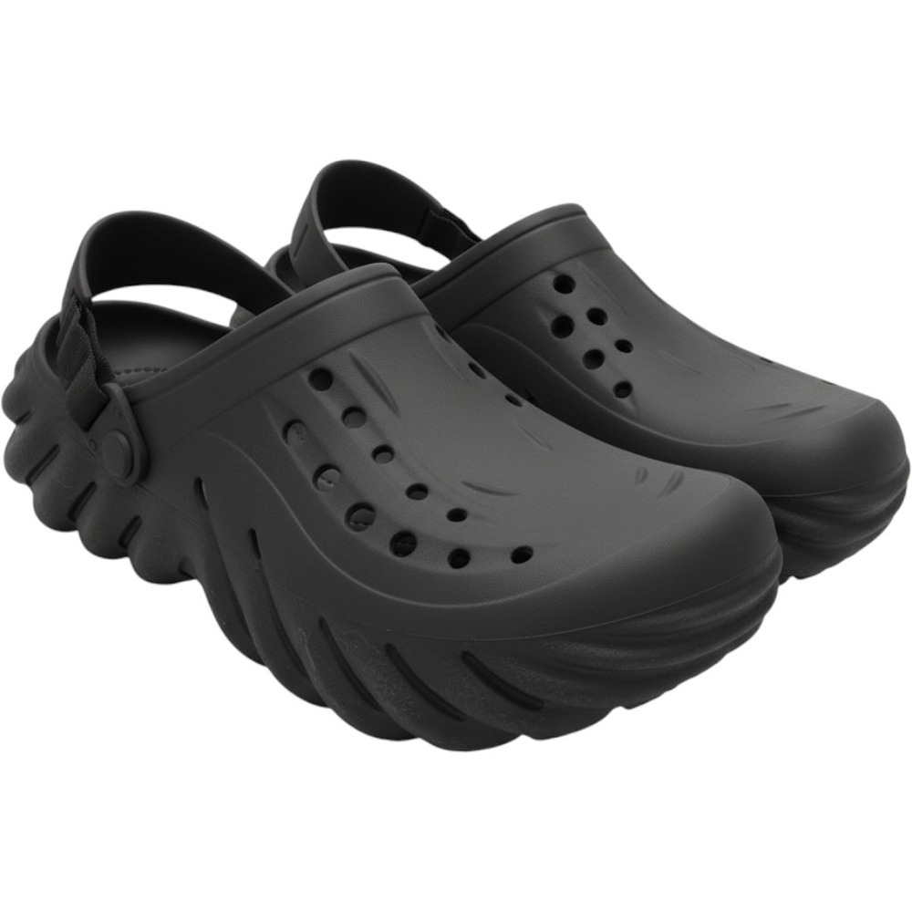 Crocs Echo Clog Black Mens Size 10 Sporty Sculpted Slip On Shoes 207937-001
